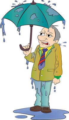 Man with a Small Umbrella, illustration