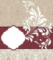 Vintage invitation card with ornate elegant abstract floral design vector