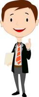 Man Doing Thumbs Up, illustration vector