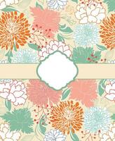 Vintage invitation card with ornate elegant retro abstract floral design vector