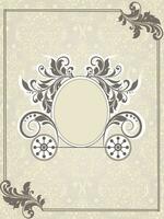 Vintage invitation card with ornate elegant abstract floral design vector