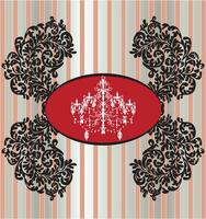 Vintage invitation card with ornate elegant retro abstract floral design vector
