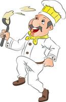 Vector of happy chef on white background.