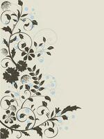Vintage invitation card with elegant retro floral design vector