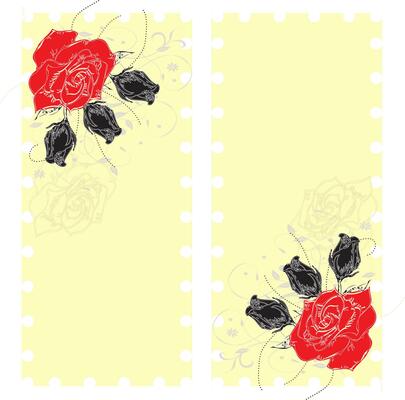 Vintage invitation card with elegant floral design