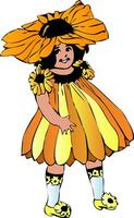 Black-eyed Susan or Rudbeckia hirta girl-flower vector