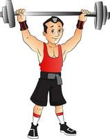 Vector of man doing weightlifting.