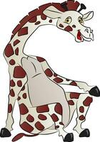 Vector of giraffe sitting.