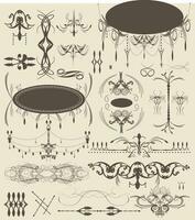 Vintage elements with ornate elegant abstract floral designs vector