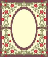 Vintage invitation card with ornate elegant retro abstract floral design vector