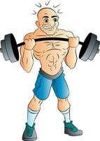 Male Weightlifter, illustration vector