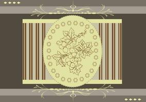 Vintage invitation card with ornate elegant abstract floral design vector