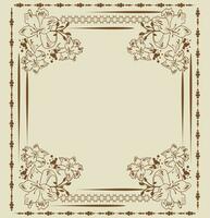 Vintage invitation card with ornate elegant abstract floral design vector