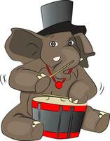 Vector of elephant drumming.