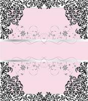 Vintage invitation card with ornate elegant retro abstract floral design vector