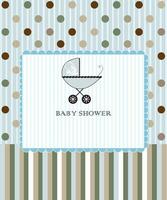 Vintage baby shower invitation card with elegant retro abstract design vector