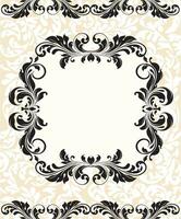 Vintage invitation card with ornate elegant abstract floral design vector