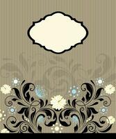 Vintage invitation card with ornate elegant abstract floral design vector