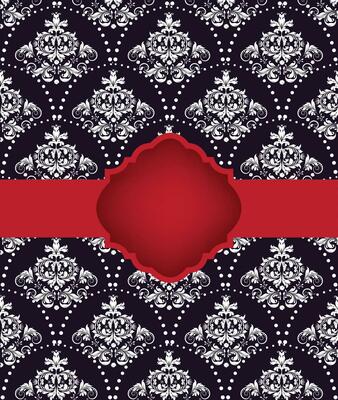 Vintage invitation card with ornate elegant abstract floral design