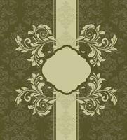 Clásico invitación tarjeta con florido elegante resumen floral diseño vector