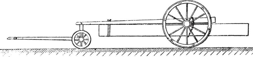 Pole trailer, vintage engraving. vector