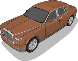 Brown bentley, illustration, vector on white background.