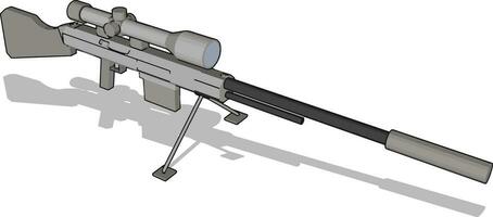 rifle de francotirador, ilustración, vector sobre fondo blanco.