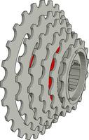 Bike gears, illustration, vector on white background.