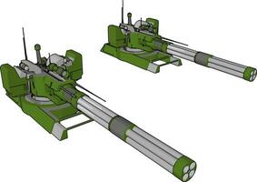 Machine gun, illustration, vector on white background.