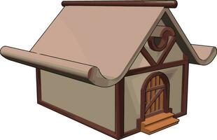 Old house, illustration, vector on white background.