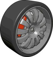 Car tire, illustration, vector on white background.