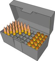 Bullets in box, illustration, vector on white background.
