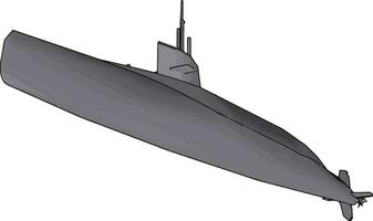 Submarine, illustration, vector on white background.