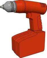 Red drill, illustration, vector on white background.