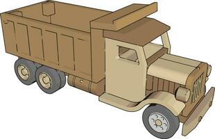 Truck toy, illustration, vector on white background.