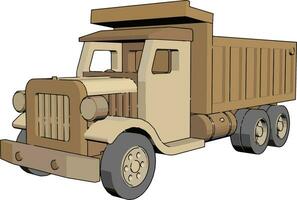 Truck toy, illustration, vector on white background.