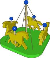 Small carousel, illustration, vector on white background.