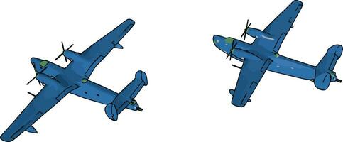 Aircrafts work vector or color illustration