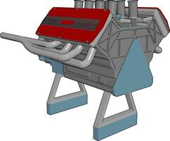 Different parts of engine vector or color illustration