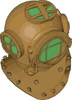 A Diving helmet dive vector or color illustration