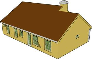 Chimney house vector or color illustration