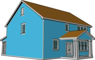 A farmhouse vector or color illustration