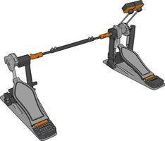 Structure of double bass drum paddle vector or color illustration