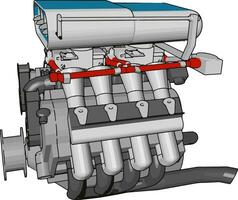 A complicated engine vector or color illustration