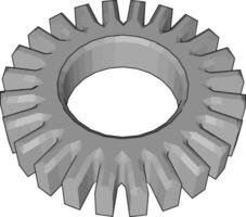 Spur gear mechanical part vector or color illustration