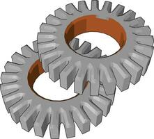 Uses of spur gears vector or color illustration