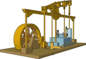 The reciprocating engine vector or color illustration