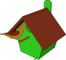 A birdhouse object vector or color illustration