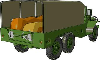 A military motor Sketch vector or color illustration