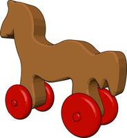 A little toy horse object vector or color illustration